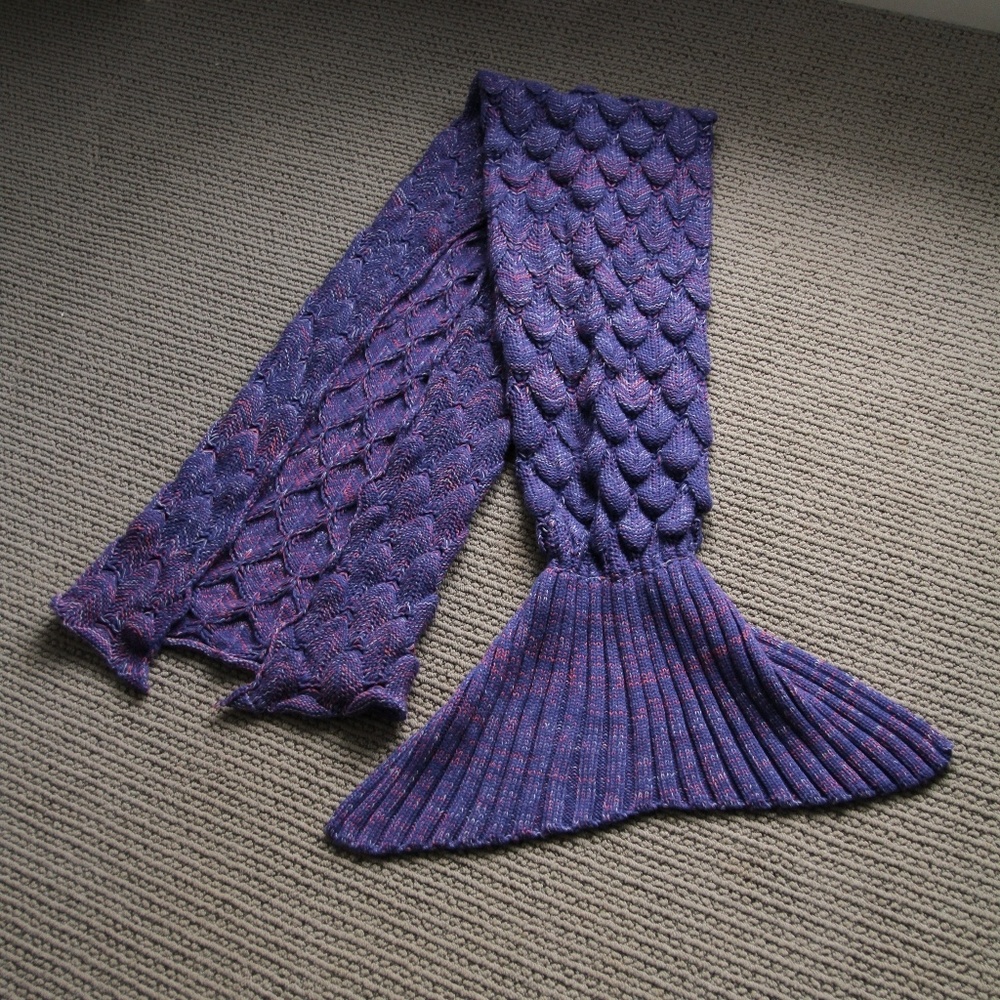 Purple mermaid tail blanket